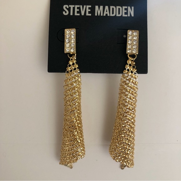 Steve Madden Rhinestone Drop Earrings - Picture 3 of 16